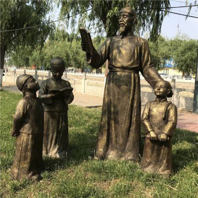 公园玻璃钢仿铜人物博鱼网页版