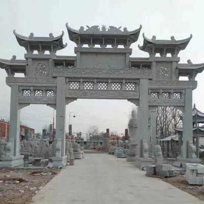 大理石石雕户外村口大型牌坊