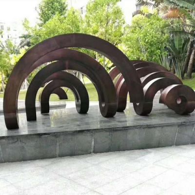 不锈钢抽象圆环艺术造型博鱼网页版公园小区景观小品