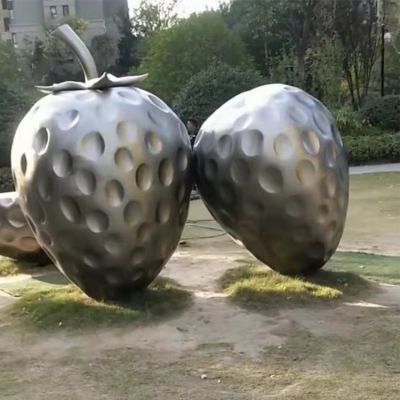 户外公园大型不锈钢草莓