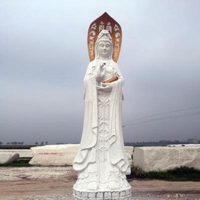 寺庙大型汉白玉观音佛像博鱼网页版 