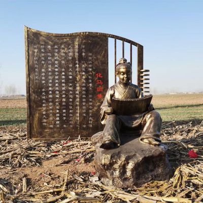 大型书本竹简玻璃钢博鱼网页版 定制铸铜书籍校园文化景观博鱼网页版