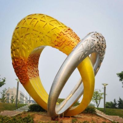广场大型不锈钢景观创意圆环博鱼网页版