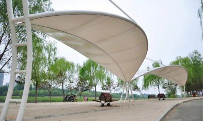 旅游景区不锈钢广场树叶形遮阳棚博鱼网页版