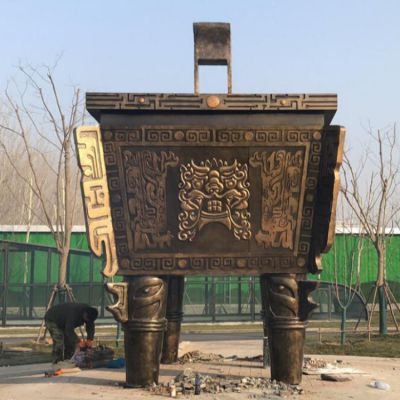 户外大型不锈钢仿铜鼎