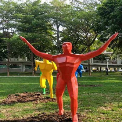 户外公园绿地玻璃钢抽象运动人物景观博鱼网页版