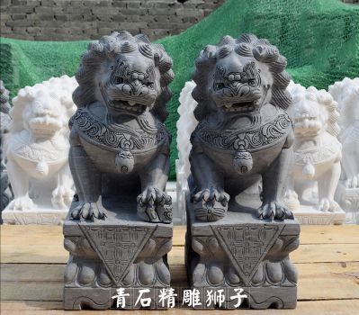庭院家用镇宅仿古青石狮子博鱼网页版