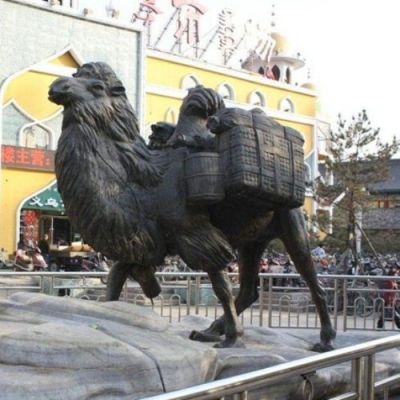 户外广场城市街道玻璃钢仿铜骆驼博鱼网页版