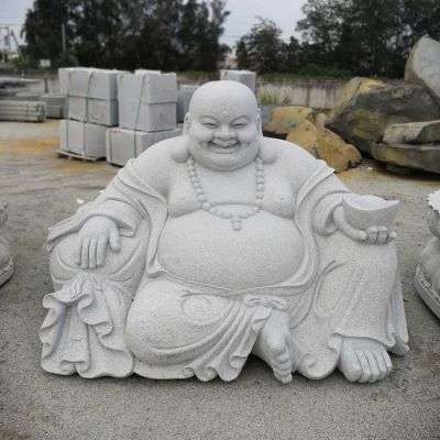 大理石砂岩浮雕寺院户外摆放弥勒佛坐像