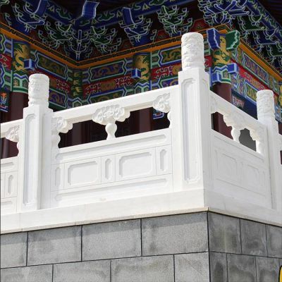 汉白玉石雕园林栏板栏杆旗台摆件博鱼网页版