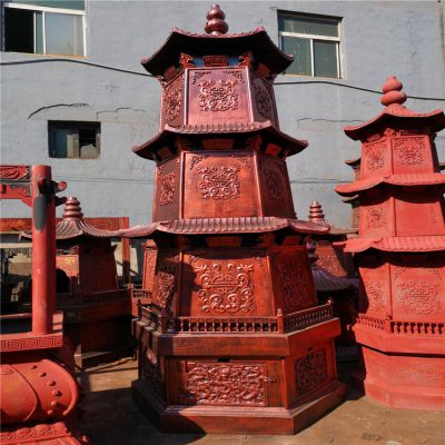 大型浮雕铸铁道观摆放多层佛塔博鱼网页版