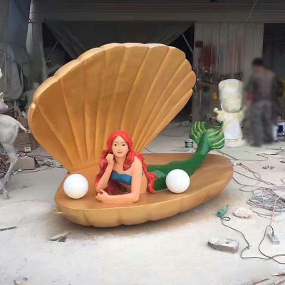 游乐场创意玻璃钢彩绘景观卡通美人鱼博鱼网页版摆件