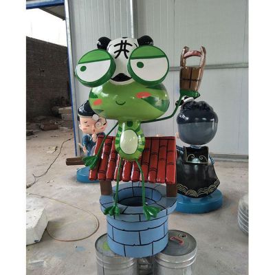 玻璃钢青蛙卡通动物 户外草地 幼儿园 景区玩偶博鱼网页版摆件