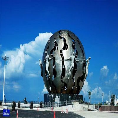 广场园林大型不锈钢金属景观镂空球博鱼网页版