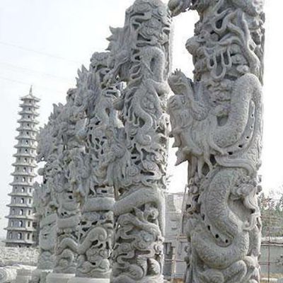 广场大型浮雕盘龙龙柱博鱼网页版