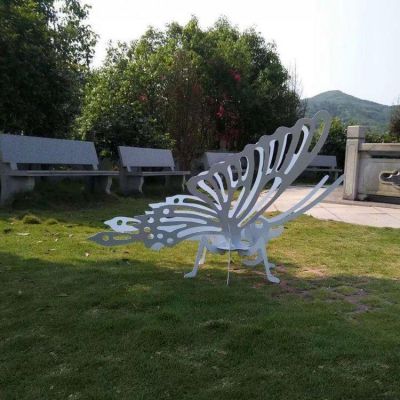 不锈钢镂空蝴蝶小品博鱼网页版公园草地摆件
