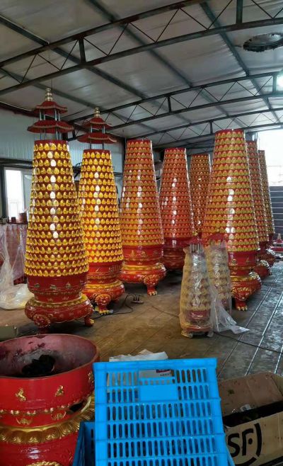 寺院摆放彩绘玻璃钢塔博鱼网页版户外摆件