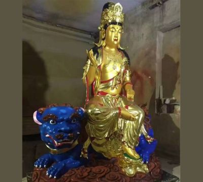 寺庙玻璃钢贴金文殊菩萨博鱼网页版