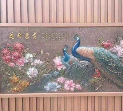 大型室内摆放的玻璃钢浮雕孔雀博鱼网页版
