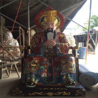 玻璃钢彩绘户外寺庙供奉东岳大帝博鱼网页版