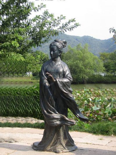 观光景区春秋时期著名美女西施铜博鱼网页版像
