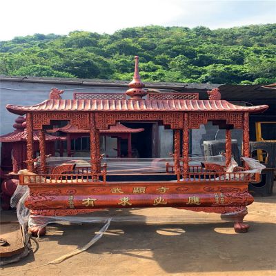 佛教寺院户外摆放红铜铸造长形香炉祈福博鱼网页版