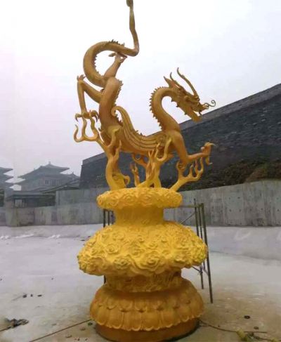 景区庭院纯金铸造神兽飞龙博鱼网页版