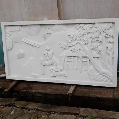 玻璃钢仿石雕中式庭院大型浮雕壁画装饰