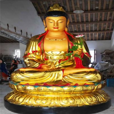 寺庙大型玻璃钢彩绘贴金供奉佛像观音博鱼网页版