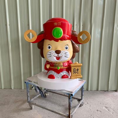 公园玻璃钢可爱童趣招财狮子博鱼网页版