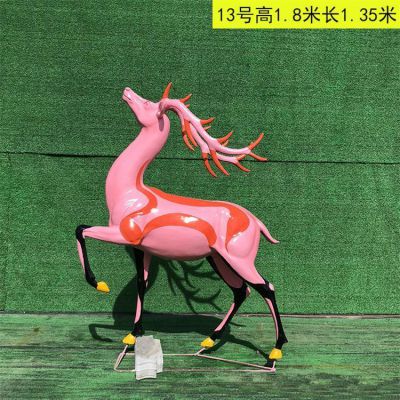 玻璃钢彩绘创意户外花园抽象梅花鹿博鱼网页版