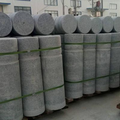 小区学校门前摆放大理石花岗岩雕刻挡车石柱