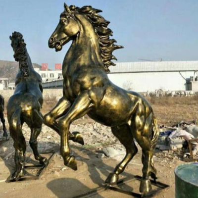 户外园林大型动物景观玻璃钢仿铜马博鱼网页版