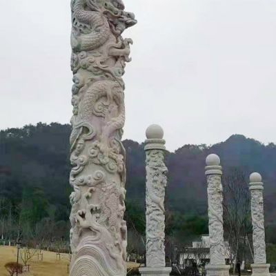 大理石石雕盘龙龙柱博鱼网页版