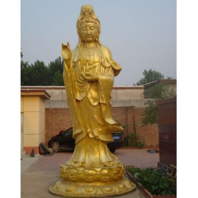 寺庙大型玻璃钢漆金观音博鱼网页版 