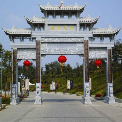 石雕牌坊牌楼村口石牌坊仿古广场寺庙古建筑