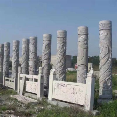 景区青石仿古石雕龙柱博鱼网页版