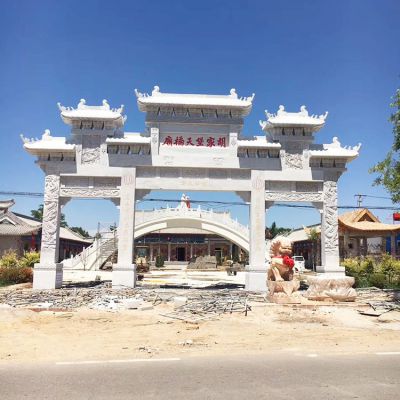 城镇乡村大理石石雕户外三门大型牌坊博鱼网页版