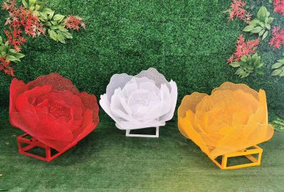 公园植物园不锈钢彩色玫瑰花博鱼网页版