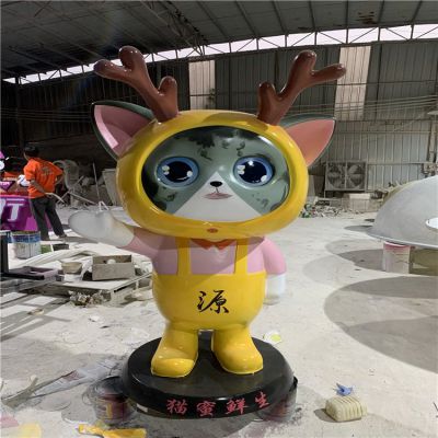 店铺摆放引流玻璃钢卡通鹿主题公仔博鱼网页版