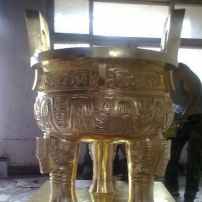 铜雕大型双耳户外寺庙祈福香炉