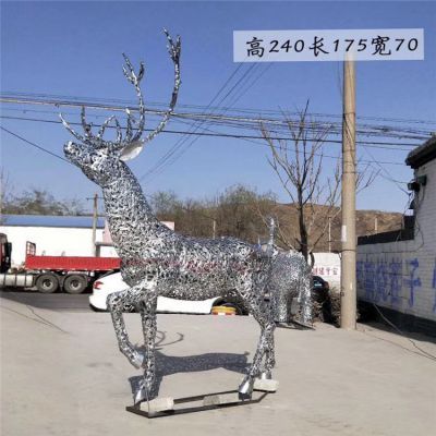售楼部户外摆放不锈钢镂空抽象景观鹿博鱼网页版