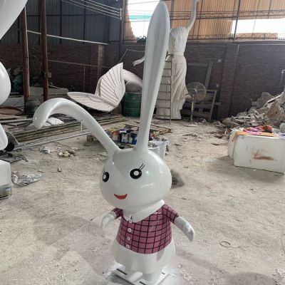 玻璃钢卡通兔子商场美陈摆件