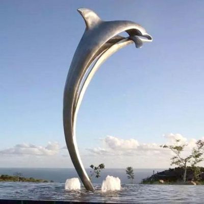景区广场不锈钢镜面海豚动物景观博鱼网页版