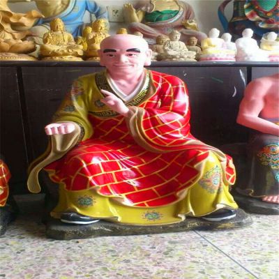 玻璃钢彩绘穿着袈裟的寺庙供奉佛像十八罗汉博鱼网页版