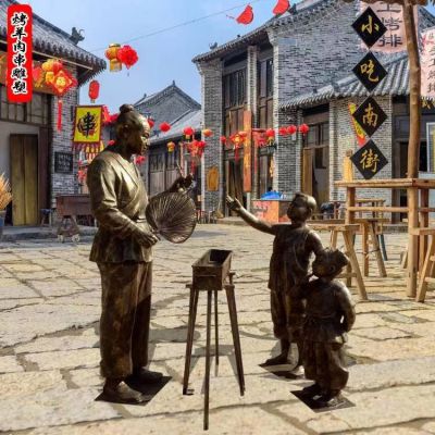 酒店饭店美食街民俗情景小品铜雕人物景观博鱼网页版