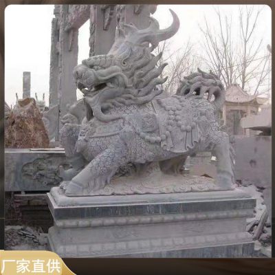 大理石石雕大型麒麟景观博鱼网页版