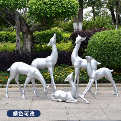 玻璃钢纯色梅花鹿博鱼网页版，颜色可改