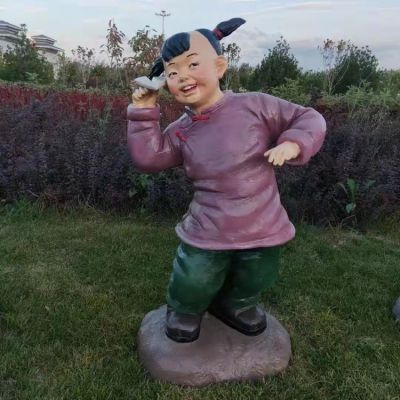 户外园林景观玻璃钢卡通儿童博鱼网页版