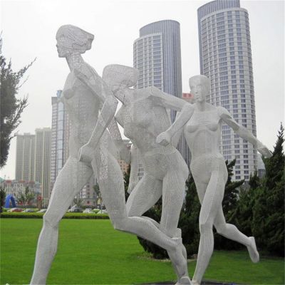 体育馆不锈钢抽象跑步的人物景观